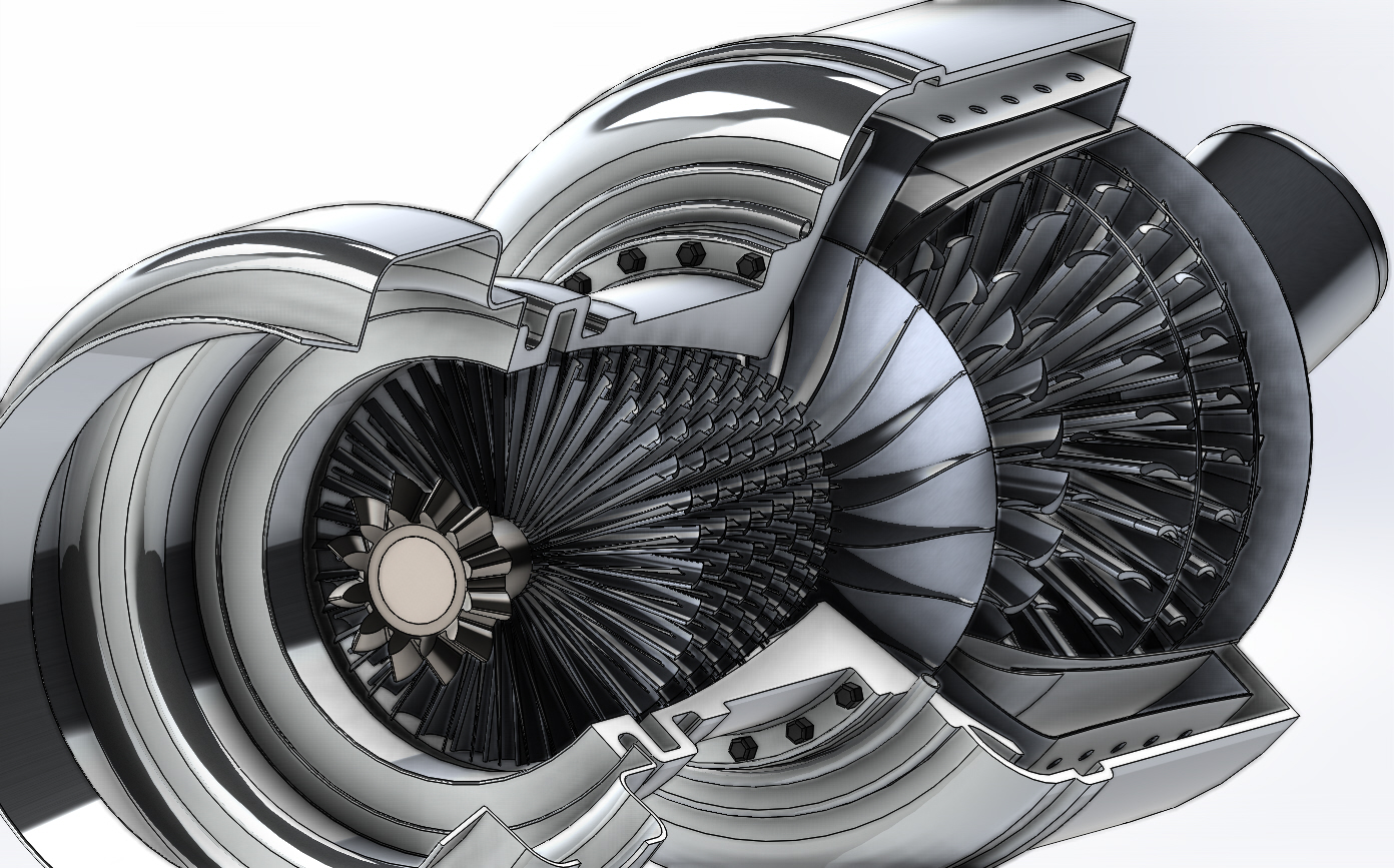 喷气推进发动机简易剖面